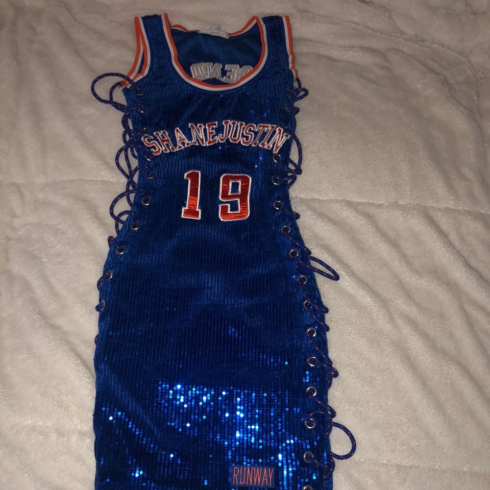 Shane Justin Legendary Jersey Blue & Orange Dress